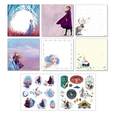 冷凍 2 年糕備忘錄紙 6 種 + 全息貼紙 2 種套組 D, 混色, 1套