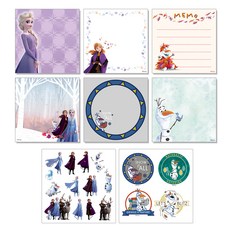 冷凍 2 年糕備忘錄紙 6 種 + 全息貼紙 2 種套組 C, 混色, 1套