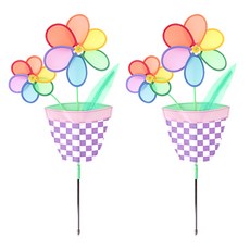 Party09 紫色花盆風車, 2個