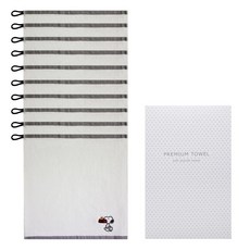 Songwol 松月 史努比刺繡素色掛式方巾 10入+包裝盒, Ivory, 1組