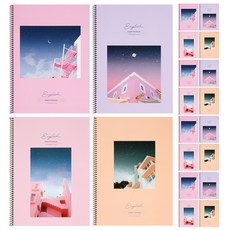 쓰임앤끌림 선셋 영어 스프링 노트 핑크 5p + 바이올렛 5p + 라이트핑크 5p + 피치 5p, 혼합색상, 1세트