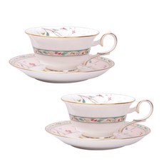 Noritake Hanasarasa花茶杯+碟套組, 粉色的, 2套