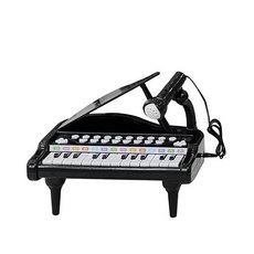 bable puary 麥克風迷你鋼琴孩童音樂玩具, 黑色