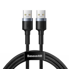 Baseus 倍思 Autobahn 數據傳輸電纜 USB 3.0 公對公 + 電纜紮帶, 深灰色, 1套