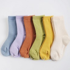 지앤 兒童栗色羅紋襪6雙組