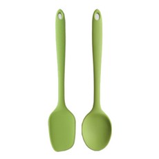BLUE MAMA 矽膠刮刀+調理匙, 綠色, 1組
