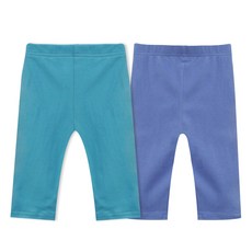 play mall 兒童簡約七分棉質彈性內搭褲 2件組