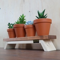 GGUN'S 花盆架 40 x 9 x 8 cm ws02, 核桃, 第一階段