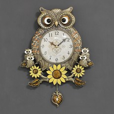 高腳靜音和諧貓頭鷹時鐘, 金色