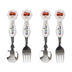 Kitchen U Bulung Bureung Corn Stenn 勺叉套裝, 混色, 湯匙+叉子, 2組