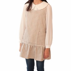 semoms 韓國製老師格紋圍裙 L, 棕色, 1個