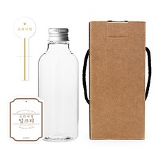 AN250透明PET瓶 250ml+鋁箔蓋+皇家白奶茶標籤 2種+盒子組, 20組