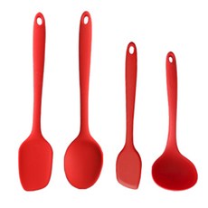 BLUE MAMA 矽膠料理廚具 4件組, 紅色, 1組