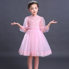 Noble Angel 女童蕾絲紗紗連身裙