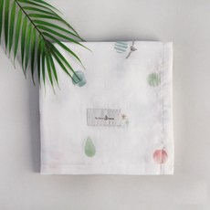 Bamboo bebe 輕柔竹纖維紗布毯, 圓點水滴款(白色)