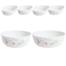 Corelle 康寧 百合印花餐碗組, 混色, 飯碗 10入+大碗 10入