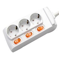 Gs&tap 獨立開關3孔延長線 GS-C16A3S 1入 + 安全蓋隨機出貨 2入組, 6m, 混合色, 1套