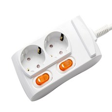 Gs&tap GN TAP 獨立開關 2孔延長線 GS-C16A2S 1入 + 安全蓋 隨機出貨 2入, 6m, 混合色, 1套