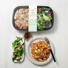쉐푸드 볼로네즈 파스타 & 오리엔탈 샐러드, 670g, 1개