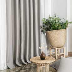 Home in Home 顏色室內亞麻情感窗簾套組, 中性灰