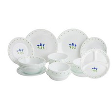 Corelle 康寧 小藍餐具 4 家套組 Sam Absolutely 17p, 混色, 7種餐具