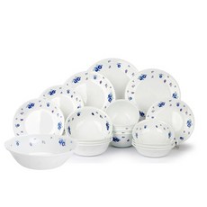 Corelle 康寧 4人份藍色莓果印花碗盤組 19入, 7種餐具