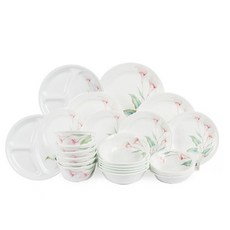 코렐 백합 10인 식기 홈세트 삼절대 40p, 혼합색상, 식기 8종