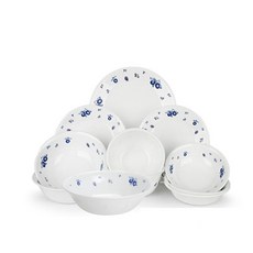 Corelle 康寧 2人份藍色莓果印花碗盤組 11入, 混色, 7種餐具
