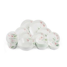 Corelle 康寧 4人份百合印花碗盤組 17入, 混色, 7種餐具