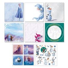 冷凍 2 年糕備忘錄紙 6 種 + 全息貼紙 2 種套組 A, 混色, 1套