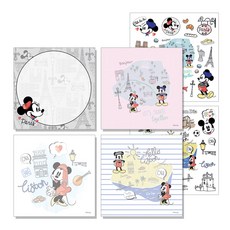 米老鼠米奇米妮旅行年糕備忘錄紙 4 種 + Inspiron 靈越 2 類型套組 C, 混色, 1套