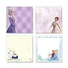 冰雪奇緣 2 不黏便條紙 4款套組A, 混合色, 1套