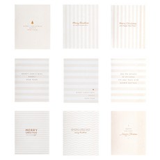 DBD DESIGN 聖誕賀卡套組 9款 x 3張, 單色條紋, 1套