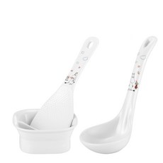 SMF 嚕嚕米印花飯匙+湯勺+碟子, 混色