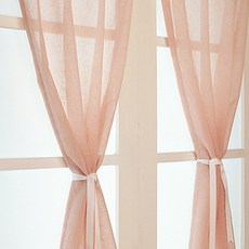 Design Gallery 魔鬼氈亞麻風紗簾 魔鬼氈窗簾, 粉紅色