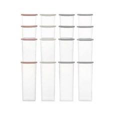 cimelax 冰箱方形保鮮盒組 480ml 8入+950ml 4入+1300ml 4入, 1組