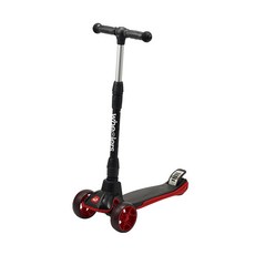 휠러스 아동용 튼튼플러스2 3단 높이조절 LED휠 접이식 킥보드, 레드