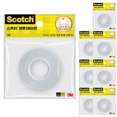 3M Scotch 雙面膠帶 12mm*10m, 單色, 8入