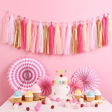 PARTYHAE DIY裝飾流蘇掛旗 5款, 可愛風, 顏色:可愛風