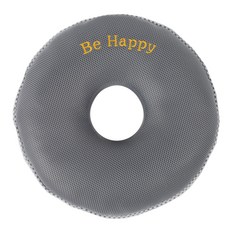 ISOLHOME 機能性空氣網眼甜甜圈坐墊, 灰色(Be Happy款), 1個