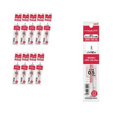 Uni RE可擦拭原子筆筆芯 URR 0.5mm, 紅色, 10入