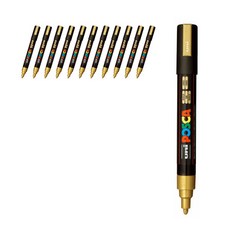 POSCA 三菱鉛筆 單球簽名筆 PC-5M, 金 25, 12個