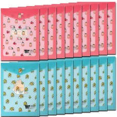 SSUEIM&CCLIM 便利店垂直信封文件 2 x 10p 套組, 01 粉色，02 藍色, 1組