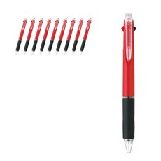 Uni 三菱 JETSTREAM 3色多功能筆 0.5mm SXE3-400, 紅色 15, 10個