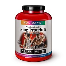 홀리데이즈 킹 프로틴 9 고단백 파워업 쉐이크 헬스보충제 초코맛, 2kg, 1개