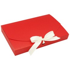 Donna&deco 低光澤亮粉包裝盒 5入 + 緞帶 5入, 紅色, 1套