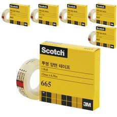 3M Scotch 透明雙面膠帶補充包 12mm*6.35m, 單色, 6入