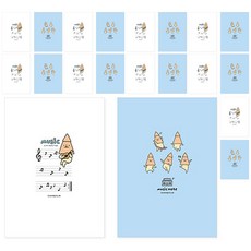 쓰임앤끌림 신학기 음악 과목 오징징 노트 J 2종 x 10p 세트, 혼합색상, 1세트