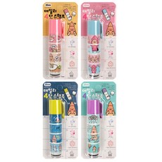 SSUEIM&CCLIM 卡通圖案印章 4款, 01黃色、02粉色、03海軍藍、04薄荷色, 混色