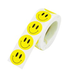 Donna&deco Geo Smile 包裝捲筒貼紙, 黃色, 1個